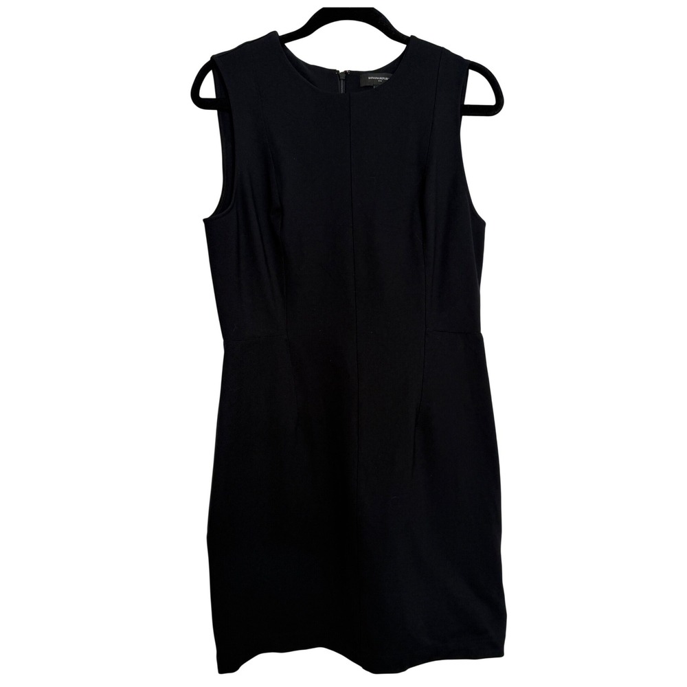 Banana Republic Black Sleeveless Sheath Dress Size 12 Office Siren Corpcore LBD